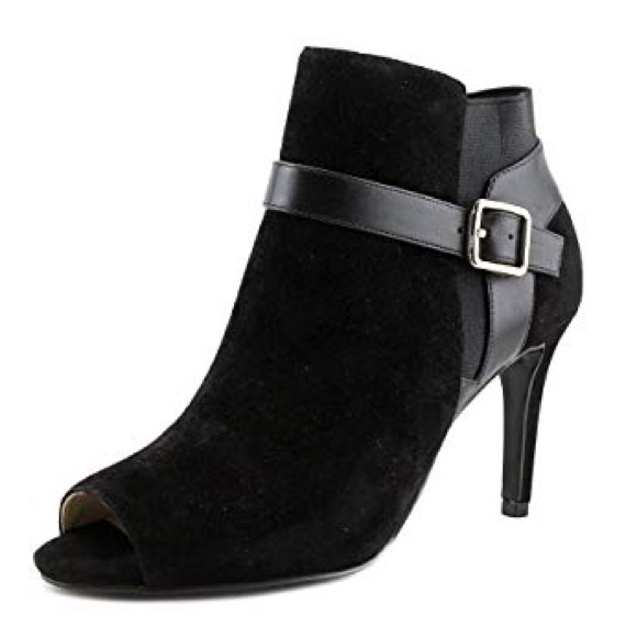 Marc Fisher Shoes - MARC FISHER Shimmee black peep toe ankle boots 9